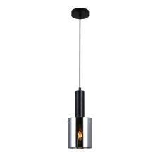 Italux PND-5581-1-BK+SG závěsné svítidlo Sardo D130mm 1x40W E27 černá, kouřové sklo