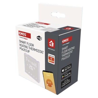 Emos P56201UF GoSmart Digitální pokojový termostat pro podlahové topení, bílá, Wi-Fi