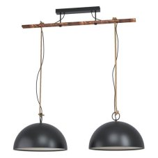 Eglo Vintage 43397 HODSOLL Závesné svietidlo E27 2x40W čierna, hnedá