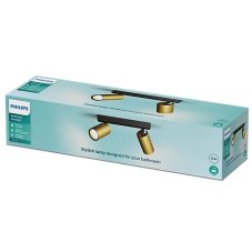 Philips 8720169299191 Idris stropné bodové svietidlo/spot 2xGU10 IP44 čierna, zlatá, ClickFix