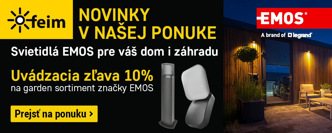 Emos svietidlá pre dom a záhradu s uvítacou zľavou 10%