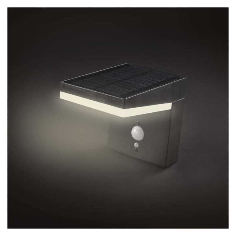 EMOS ZGK044S VEREA solární venkovní nástěnné svítidlo LED 154 × 107 × 130 4,4W 460lm 3000K IP44 se senzorem černá