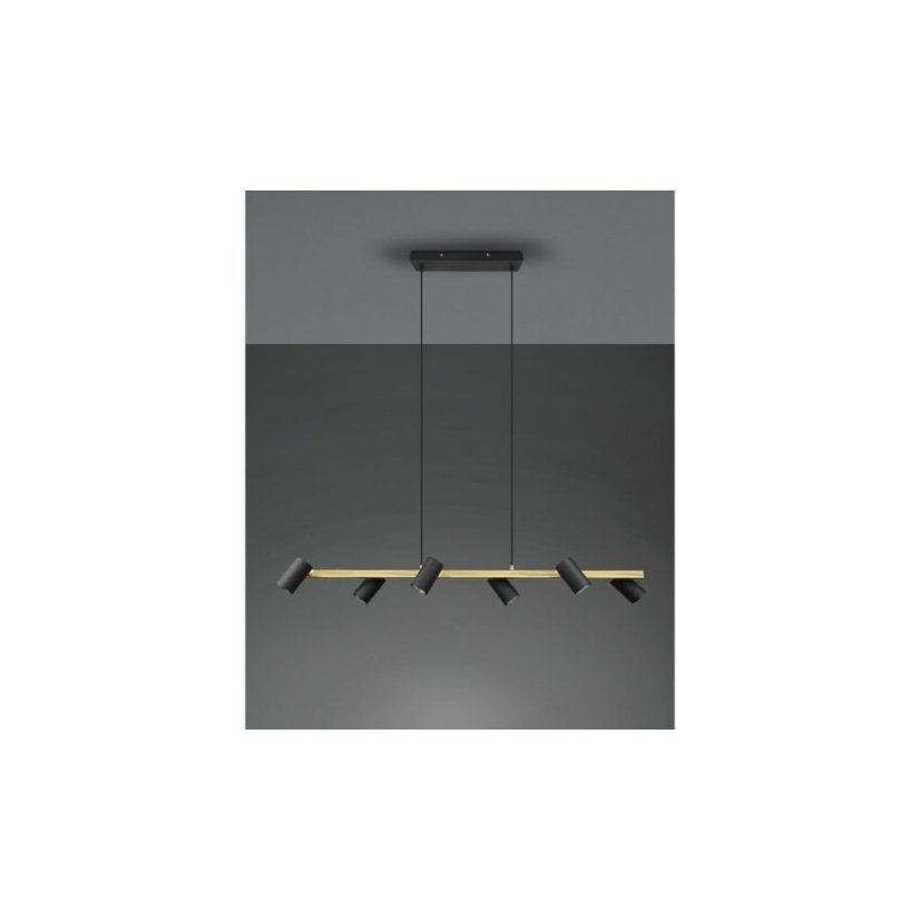 TRIO 302400680 MARLEY závěsné svítidlo 6xGU10 černá, zlatá
