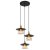 GLOBO 15086-3BH VIEJO závěsné svítidlo 3xE27 D330mm černá matná, mosaz, zlatá