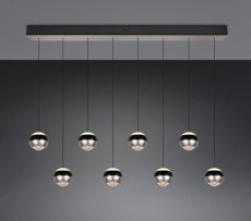 TRIO SELECT 344410807 ORBIT závesné svietidlo SMD LED 8x8W/8x960lm 2300+3000+4000K čierna, nikel matný, schwitchdimmer