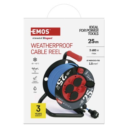 EMOS P08525W Prodlužovací kabel na bubnu 25m IP44 modrá