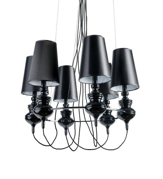 AZzardo AZ1379 DECOline BAROCO 6 BLACK PENDANT stropní závěsné svítidlo 6xE27 50W IP20 černá