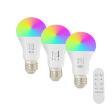 IMMAX 07712CDO NEO LITE Smart žiarovka LED E27 9W 806lm 2700K-6500K RGB biela tri kusy v balení