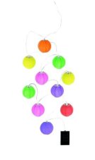 Globo 33971 solární svítidlo dekorativní, řetěz s lampiony D75mm LED 10x0,06W 4000K IP44, viacfarebný