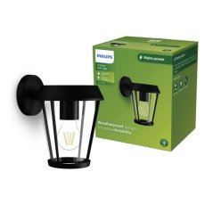 Philips 8720169351455 Sunera vonkajšie nástenné svietidlo 1xE27 IP44 čierna