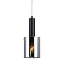 Italux PND-5581-1-BK+SG závěsné svítidlo Sardo D130mm 1x40W E27 černá, kouřové sklo