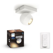 Philips Hue White Ambiance 8719514339224 BUCKRAM nástenné bodové svietidlo 1xGU10 +SWITCH 5,5W/250lm 2200-6500K biela bluetooth