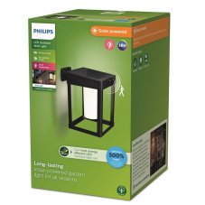 Philips 8720169263871 UltraEfficient Solar Camill solárne nástenné svietidlo so senzorom LED 1,4W 250/25lm 3000K IP44 čierna