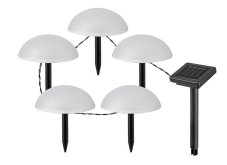 RABALUX 77008 Treppio solárne svietidlo dekoratívne zapichovacie - hríbiky LED 4000mm 1W/2lm 4000K IP44 čierna, biela, súmrakový senzor