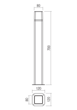 REDO 90612 VOLT vonkajšie stojanové svietidlo/stĺpik V700mm SMD LED 13W 1200/895lm 3000K IP54 hrdzavo hnedá