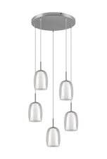 TRIO SELECT 317530506 BARRET závesné svietidlo D480mm 5xE14 chrómová, priehľadná