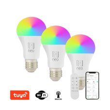 IMMAX 07733CDO NEO LITE Smart žárovka LED E27 11W 1055lm 2700K-6500K RGB bílá tři kusy v balení