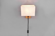 TRIO 212870236 NILAM nástenné svietidlo s vypínačom 1xE27 + SMD LED prírodné drevo, biela