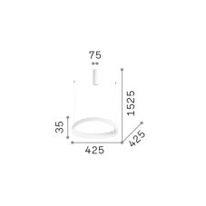 Ideal Lux 341521 GEMINI závesné svietidlo LED 36W 4000/3080lm 2700K biela ON-OFF