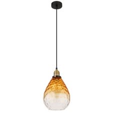GLOBO 15786H SALVY závesné svietidlo D210mm 1xE27 čierna, jantárová