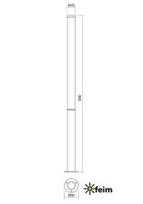 REDO 90278 HINT exteriérový stĺpik SMD LED 100W 8320lm 3000K IP54 tmavošedá