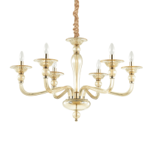 Závěsné svítidlo / Luster Ideal lux 159942 DANIELI SP6 AMBRA 6xE14 40W jantar