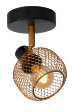 LUCIDE 77978/01/02 MAREN Stropné svietidlo E14 1x40W matná zlatá/mosadz, čierna