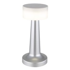 GLOBO 58447N ANGELIKA dotyková stolná lampička V215mm LED 1W/55lm 2700+6500+4000K matný nikel, biela, vrátane batérie CR18650 800mAh 3,7V, USB-C kábel