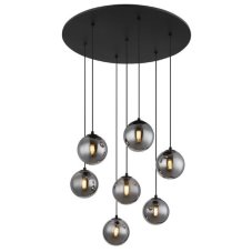 GLOBO 56133-7H RIHA závěsné svítidlo D550mm 7xG9 LED 3,5W/130lm 3000K černá matná, kouřová
