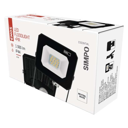Emos ZS2313 exteriérový  LED reflektor  SIMPO se senzorem 10W 1000lm 4000K IP44