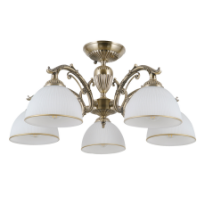 ITALUX PND-5122-5 Feneza stropní svítidlo 5xE27 D600mm starožitná bronzová, bílá
