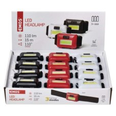 EMOS P3538 LED čelovka 110lm 3× AAA čierna, červená, biela