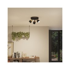 Philips 8720169300156 Niall stropné bodové svietidlo/spot D196mm 3xGU10 čierna, mosadzná, ClickFix