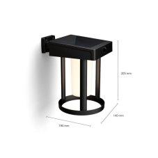 Philips 8720169263895 UltraEfficient Solar Camill solárne nástenné svietidlo so senzorom LED 1,4W 250/25lm 3000K IP44 čierna