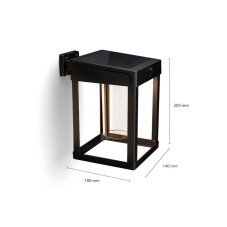 Philips 8720169263918 UltraEfficient Solar Camill solárne nástenné svietidlo so senzorom LED 1,4W 250/25lm 3000K IP44 čierna