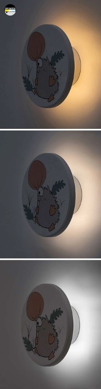 RABALUX 71099 Hedgy nástěnné svítidlo dětské D120mm LED 9W/800lm 3000+4000+6500K bílá, vícebarevná
