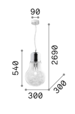 Závěsné svítidlo Ideal lux 033662 LUCE MAX SP1 BIG 1xE27 60W