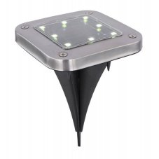 GLOBO SOLAR 33414Q-2 solárne svietidlo zapichovacie do zeme 100x100mm LED 8x0,1W 6000K IP44, vrátane batérie 1xAA Ni-MH 300mAh 1.2V, oceľ, čierna, 2-set
