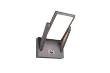 TRIO 253769142 MALAWI solárne nástenné svietidlo so senzorom SMD LED 5W/700lm 2300-4000K IP65 antracit, nabíjateľná batéria, hybrid