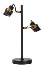LUCIDE 34544/02/30 TUNDRAN stolná lampička V450mm 2xGU10 čierna, mosadzná