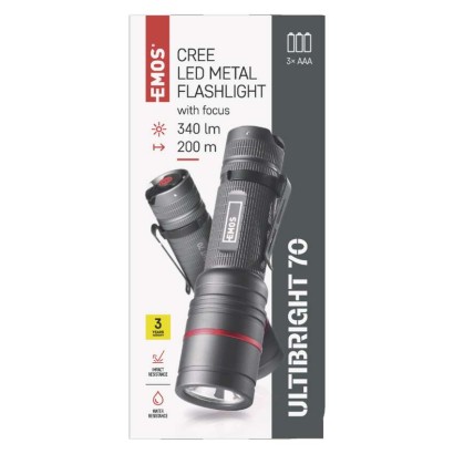EMOS P3170 LED svítilna Ultibright ruční kovoké 70 340lm 3xAAA