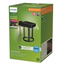 Philips 8720169263932 UltraEfficient Solar Camill solárne nástenné svietidlo so senzorom LED 1,4W 250/25lm 3000K IP44 čierna