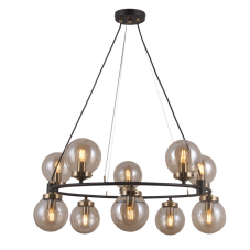 ITALUX PND-28622-10A Galvez závesné svietidlo 10xE14 D720mm čierna matná, antická bronzová