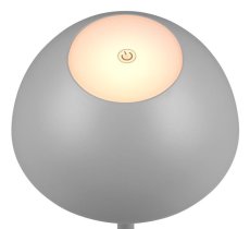 TRIO Reality R54106177 RICARDO vonkajšia dotyková stolná lampa SMD LED V300mm 1,7W/240lm 3000K IP54 šedá, nabíjateľná batéria, USB-C port