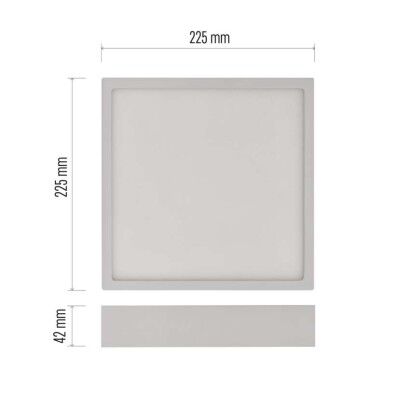 Emos ZM6143 LED NEXXO stropní/nástěnné přisazené klasické svítidlo čtverec 225 × 225 × 42 mm 21W 1900lm 3000/3500/4000K bílá