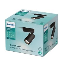 Philips 8720169298972 Idris nástenné bodové svietidlo/spot 1xGU10 IP44 čierna, ClickFix