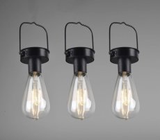 TRIO Reality R35146132 CAMPUS závesné solárne svietidlo 3-set SMD LED 3x0,1W IP44 súmrakový senzor, čierna matná