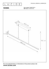 LUCIDE 23463/30/31 SIGMA závěsné svítidlo LED 30W/1711lm 2700K bílá