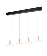 TRIO 354910465 CELESTE závěsné svítidlo SMD LED 4x7,5W/750lm 3000K černá, kávová, switchdimmer