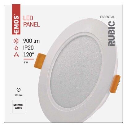 Emos ZD1432 LED RUBIC stropní vestavné klasické svítidlo kruh průměr 120 × 26 mm 9W 900lm 4000K bílá